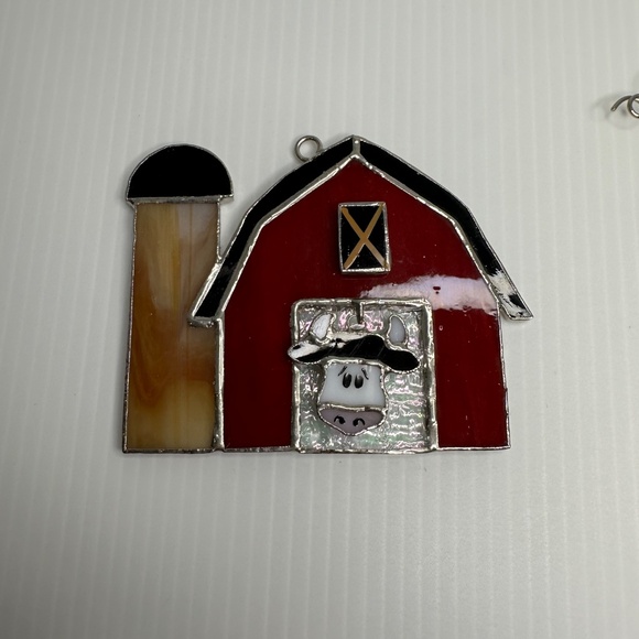 Lot Switchables Stained Glass Night Light, Large Pig, Barn,Small Cow - Picture 6 of 9